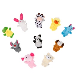 2pcs animal mignon dessin animé doigt marionnette